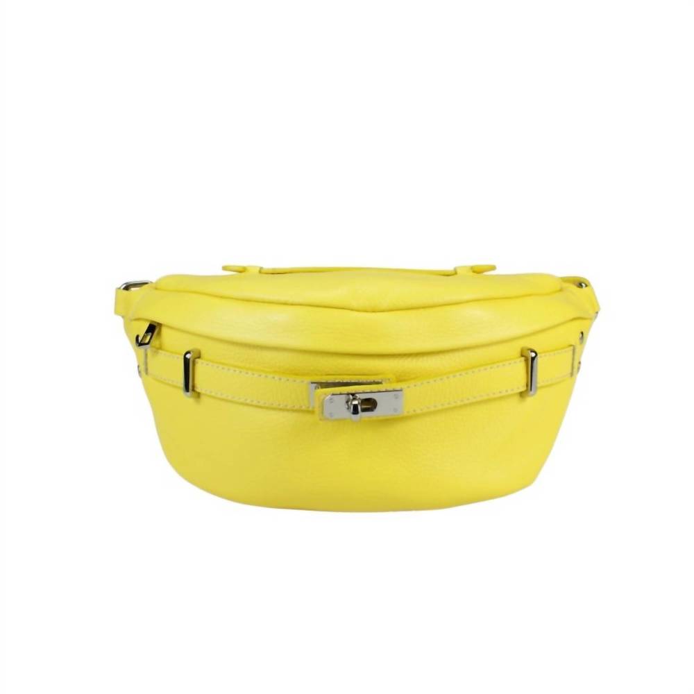 NEW TWO AMICIS hands free kelly belt bag in yellow